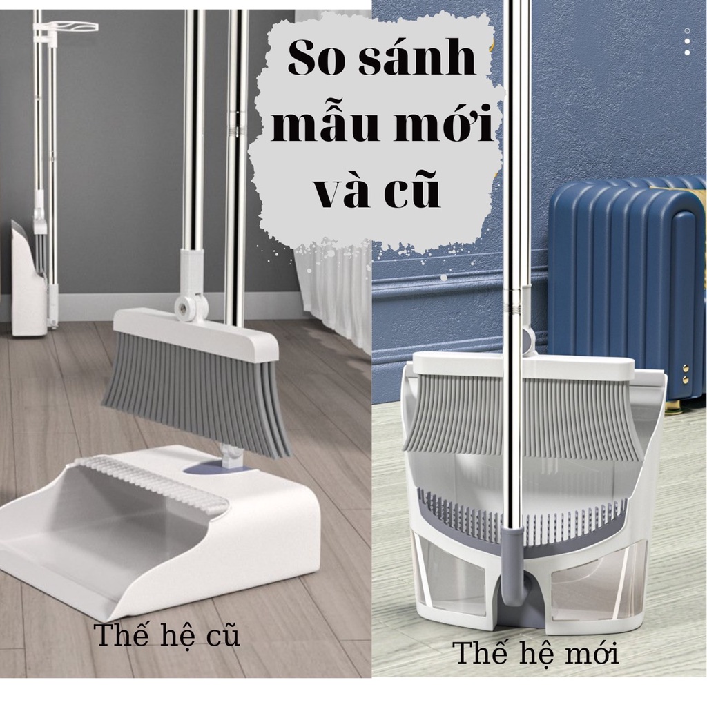 Chổi quét nhà kèm hót rác tặng kèm cây gạt nước, đóng hộp siêu đẹp, quét sạch được tóc và các rác bụi bẩn nhỏ