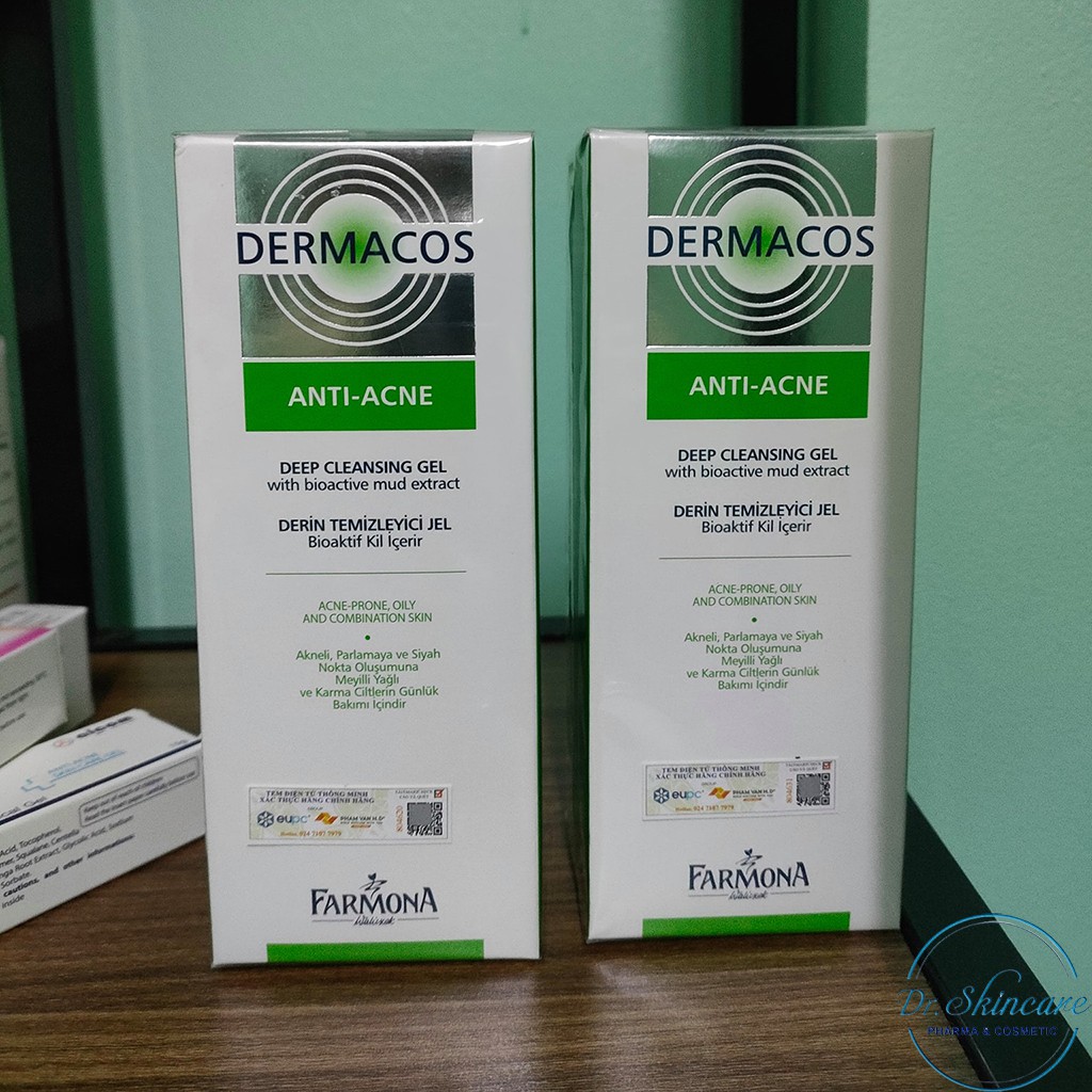 [CHÍNH HÃNG] DERMACOS Sữa Rửa Mặt Farmona Dermacos Anti Acne Deep Cleansing Gel 150ml, Sạch Sâu Ngừa Mụn, Cho Da Dầu