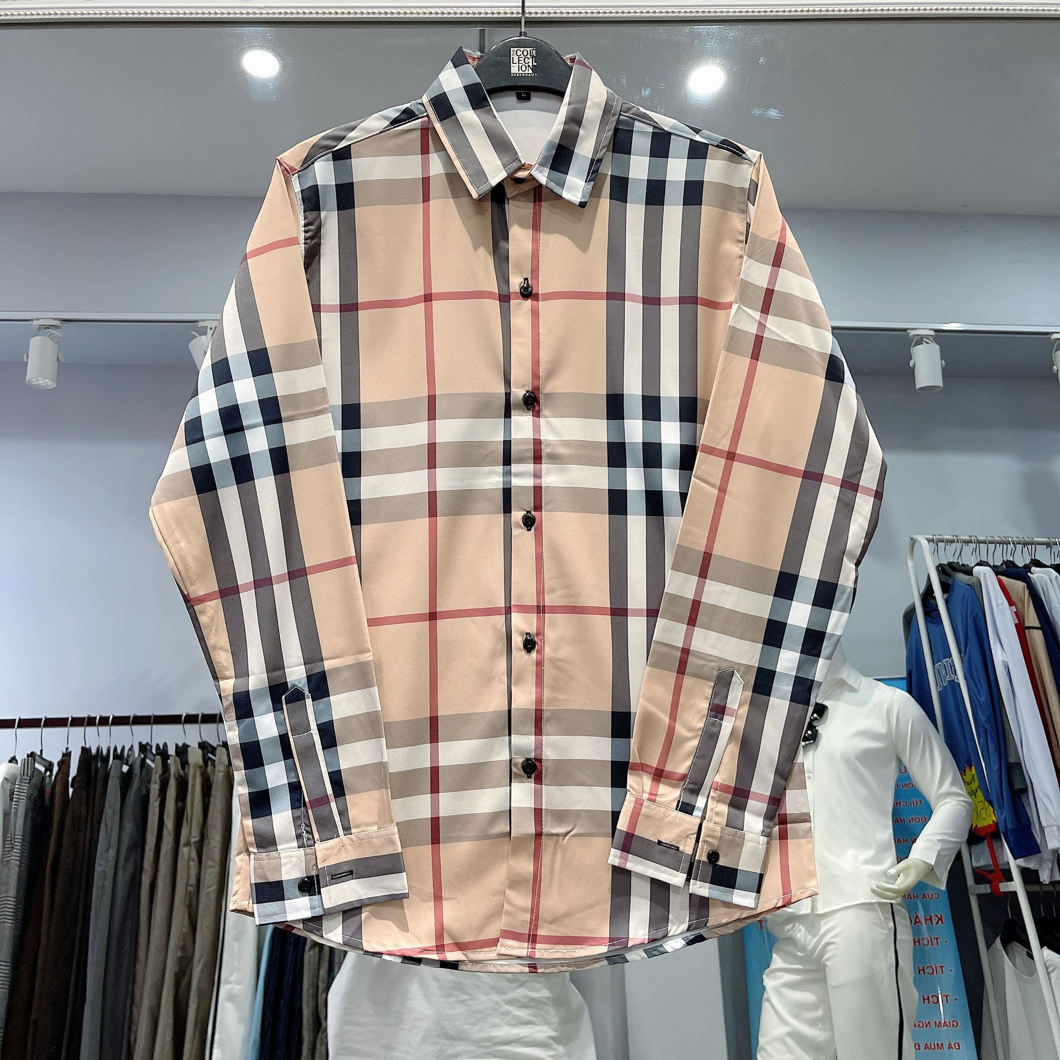 Áo Sơ Mi Nam Nữ Burberry Sọc Vàng