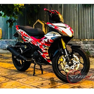 Tem trùm nhám Camo cao cấp đen trắng đỏ cho mọi dòng xe