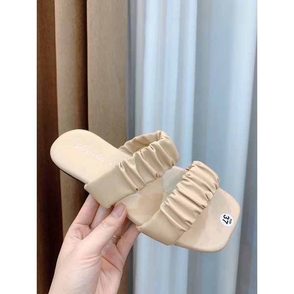 Dép Nhún 2 Quai Ngang Thời Trang