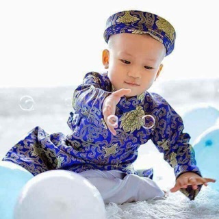 Áo dài gấm bé trai loại 1