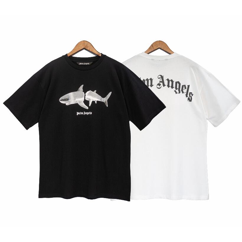 Áo Thun Cotton Ngắn Tay In Chữ palm angels Thời Trang Cho Nam Nữ