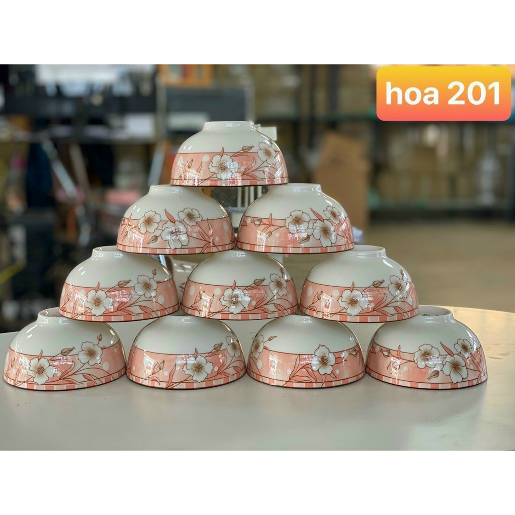 Combo 10 bát cơm hoa họa tiết 4d nhiều mẫu
