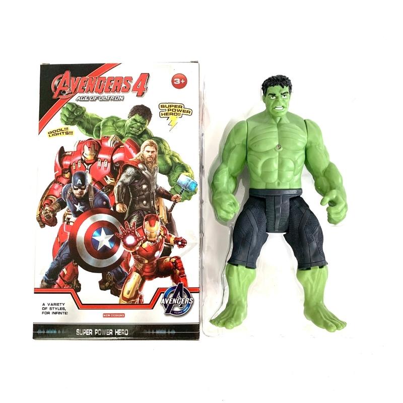 Bộ đồ chơi SIÊU ANH HÙNG Avenger Iron Man Captain Thor Hulk Ant Man có đèn sáng cử động khớp cho bé