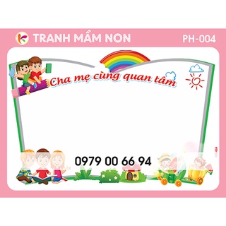 Tranh decal mầm non - cha mẹ cùng quan tâm - ph004