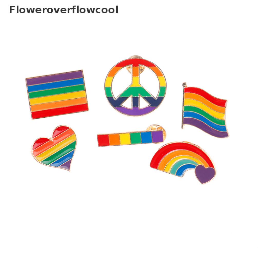 Ghim Cài Áo Hình Trái Tim Bằng Kim Loại Tráng Men In Họa Tiết Lgbt