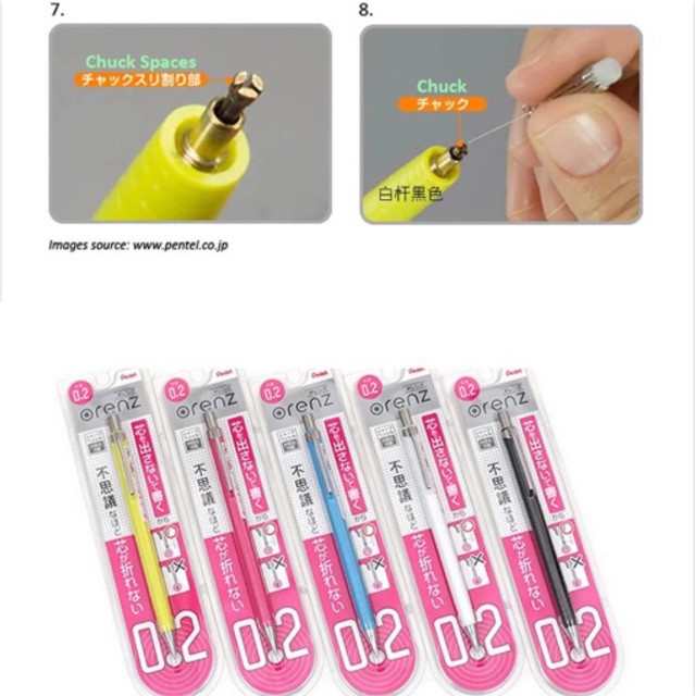 Bút chì kim PENTEL ORENZ JAPAN ngòi 0.2mm và 0.3mm (cỡ siêu hiếm)