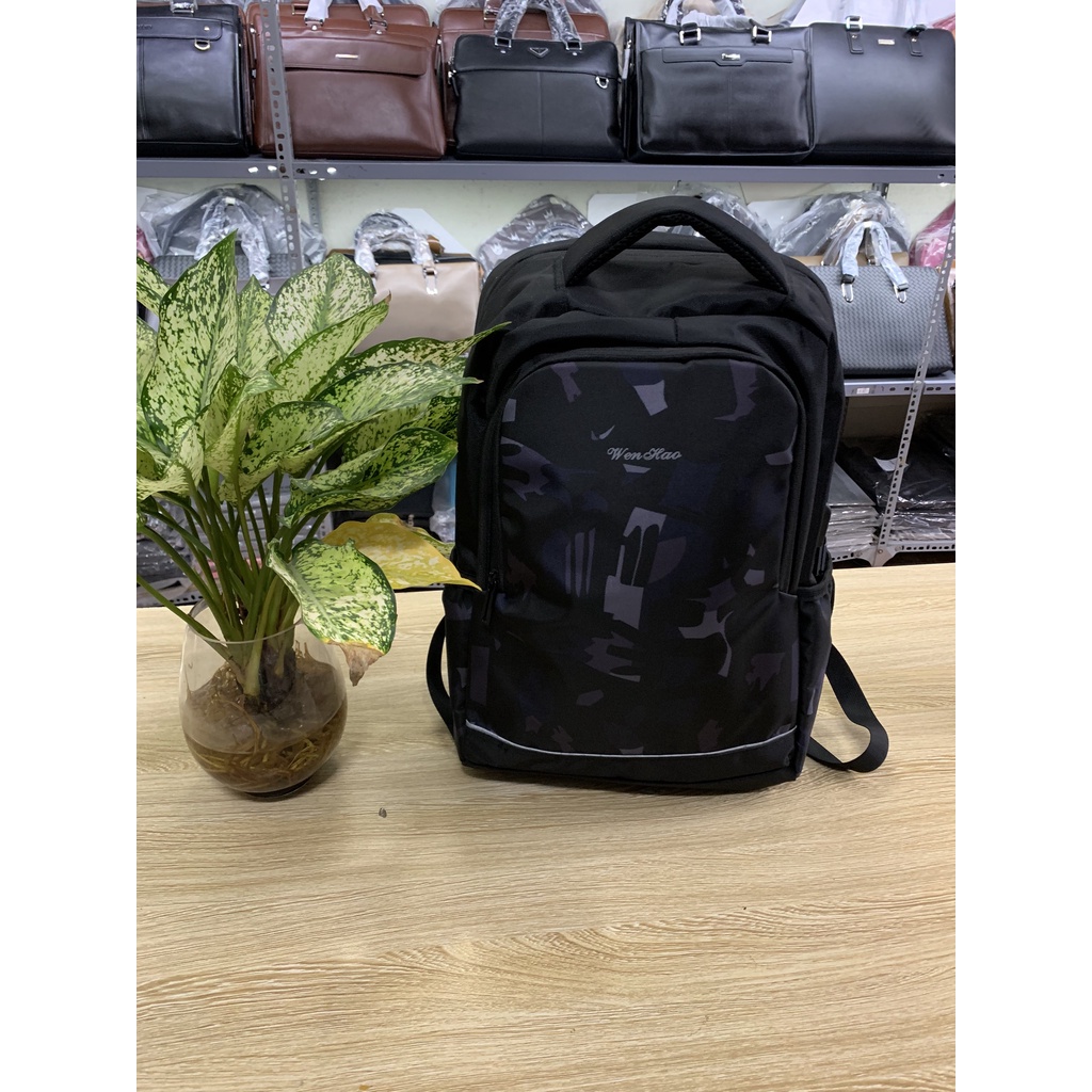 Balo laptop thời trang cao cấp  WENHAO 1139 chống thấm nước, kiểu dáng sang trọng, cổng sạc USB
