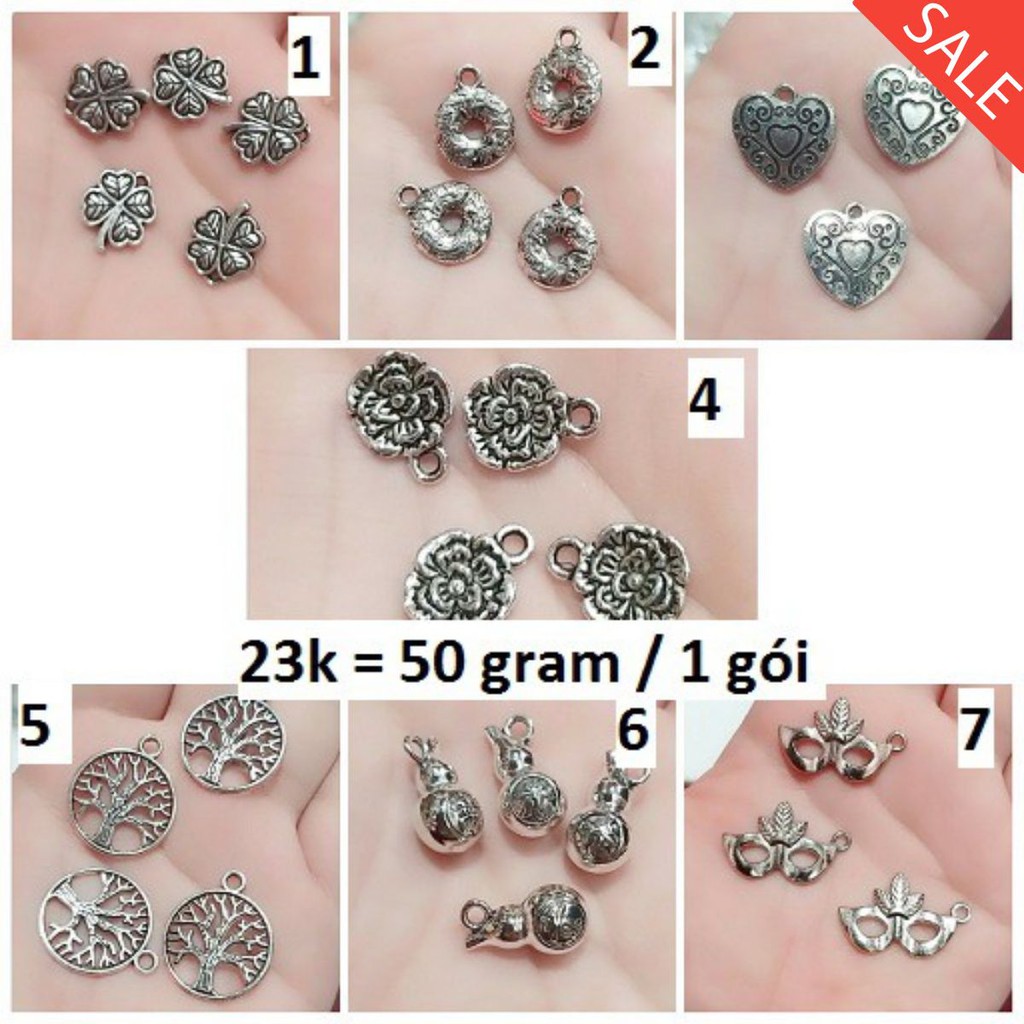 Charm bạc cổ 50gram = 23k / gói