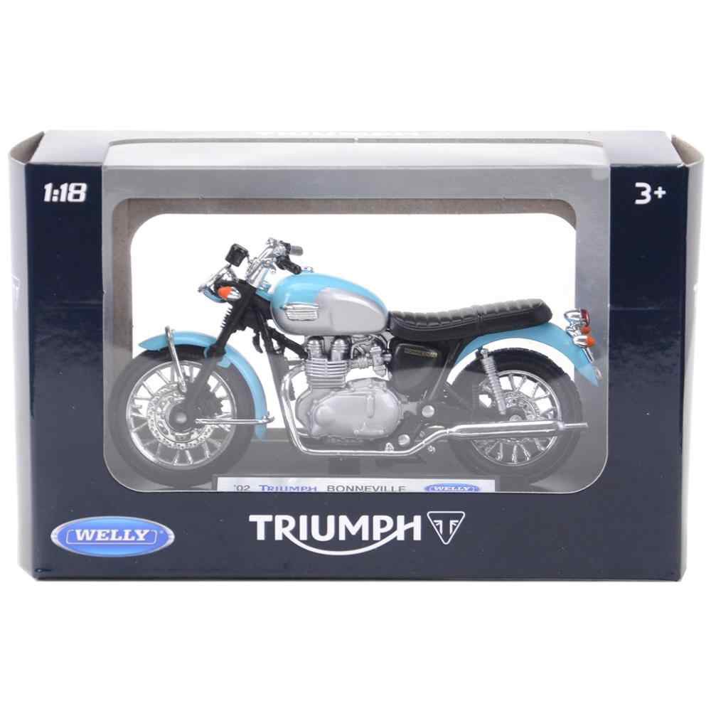 XE MÔ HÌNH - MOTO Siêu xe TRIUMPH 2002 BONNEVILLE - WELLY tỷ lệ 1:18