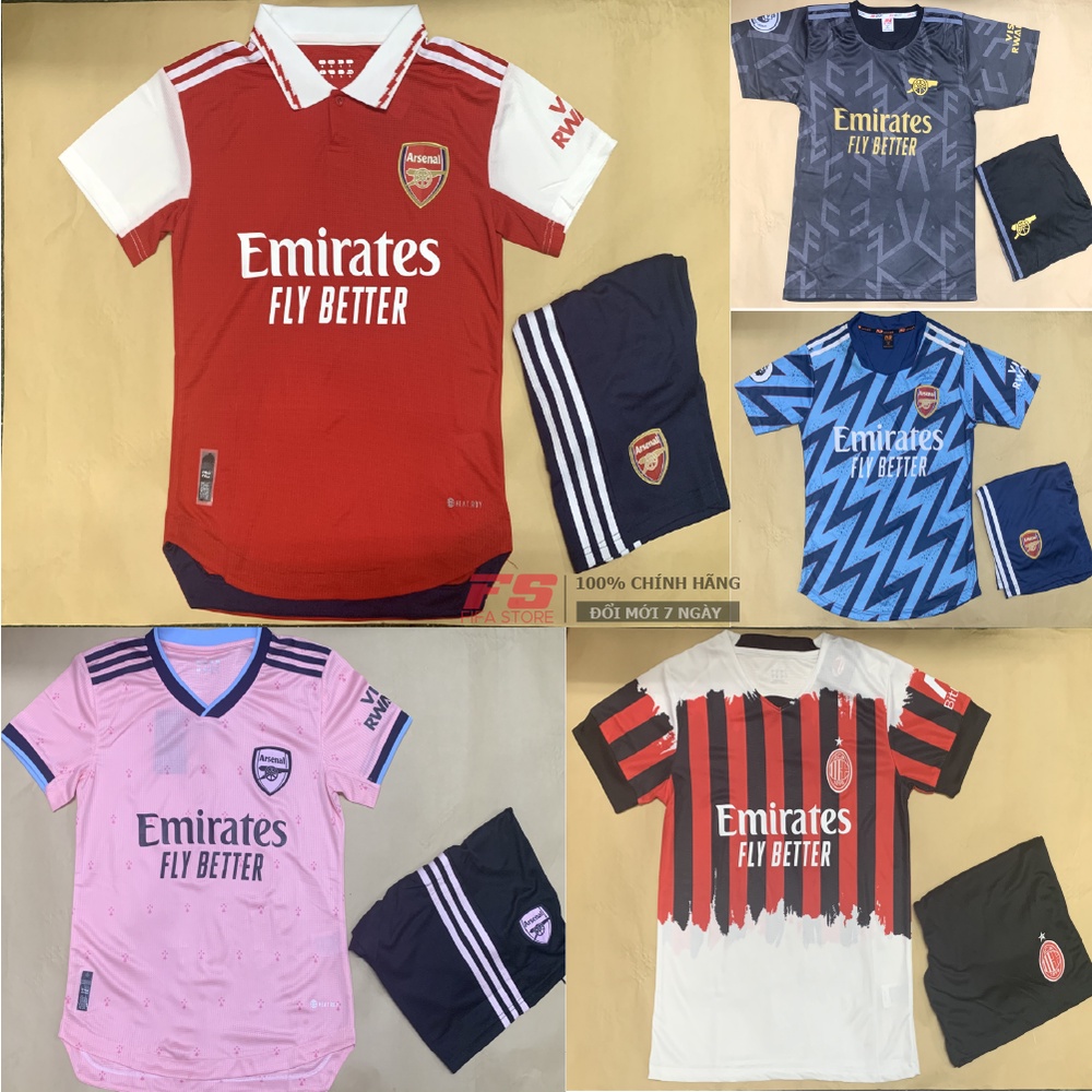 Áo Đá Banh Clb Arsenal Đỏ Sân Nhà, Áo Bóng Đá Arsenal Các Mùa Giải Chất Liệu Vải Thái Cao Cấp Thoáng Mát Thấm Hút Mồ Hôi