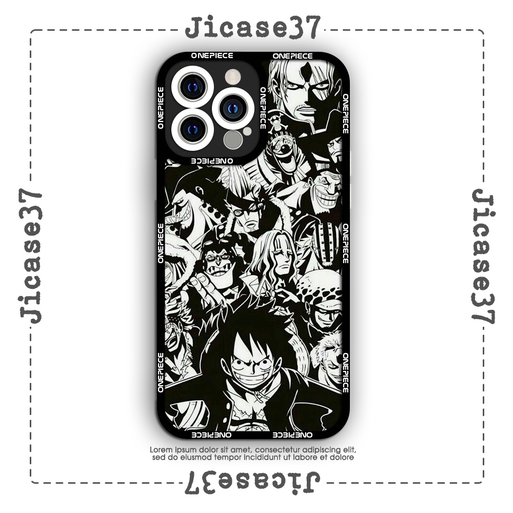 Ốp lưng iPhone Cạnh Vuông Samsung Xiaomi Oppo Jicase One Piece Luffy gang