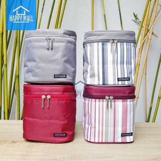 Bộ cơm hộp thủy tinh kèm túi giữ nhiệt Lock&Lock dung tích 380mlx3 LLG422S4DG Happy Mall