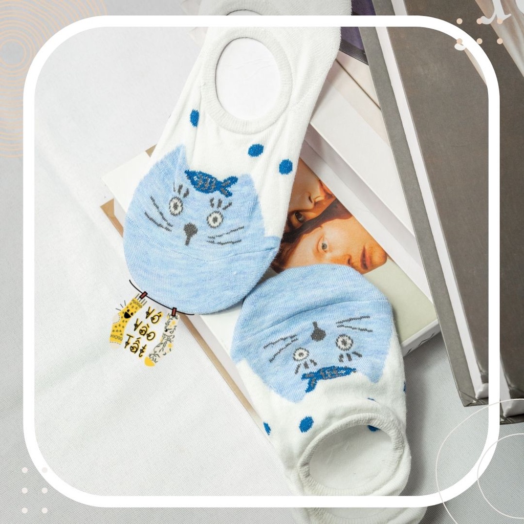 TẤT VỚ LƯỜI NỮ HOẠT HÌNH XANH BIỂN