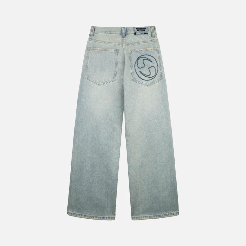 Quần Jeans NEEDS OF WISDOM Wide Fit Jeans - Blue - Local Brand Chính Hãng
