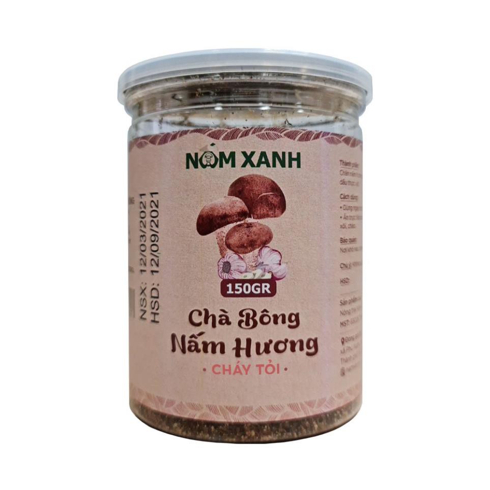 Chà Bông Nấm Hương Cháy Tỏi Thuần Chay (Hũ 150gr) - Helifood