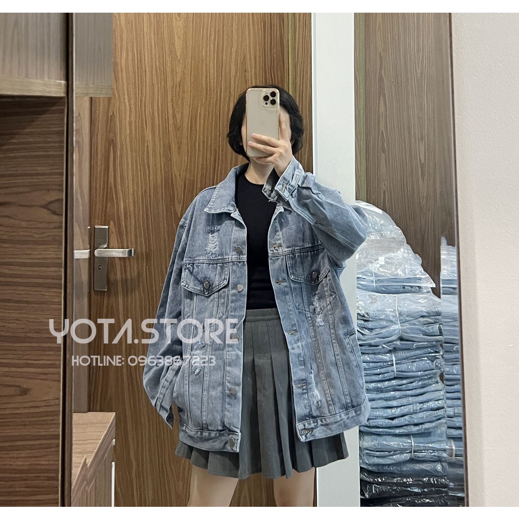 Áo khoác jeans rách - KB31