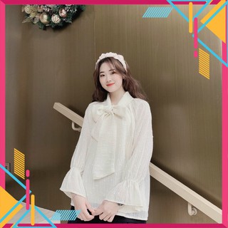 Sơ mi cổ nơ 2 lớp, Áo sơ mi nữ