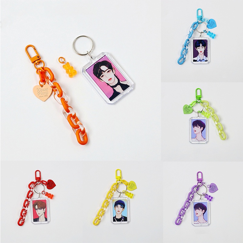 Ví Đựng Thẻ Bằng Acrylic Hình Gấu KPOP Kèm Móc Khóa DIY