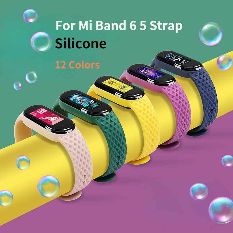 Dành Cho Mi Band 6 Dây Đeo XIAOMi Band 5 Dây Đeo Tay Họa Tiết Silicon Dây Thay Thế Cho Mi Band 6 5