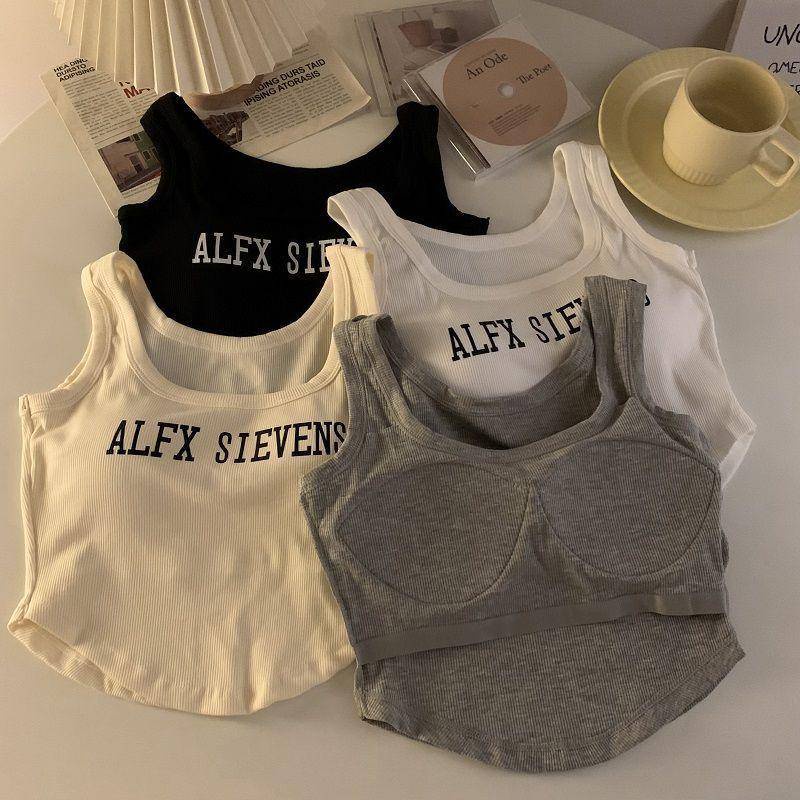 Có Miếng Đệm Ngực! Áo Yếm Nữ Mùa Hè In Họa Tiết Có Thể Mặc Được Áo Không Tay Nữ