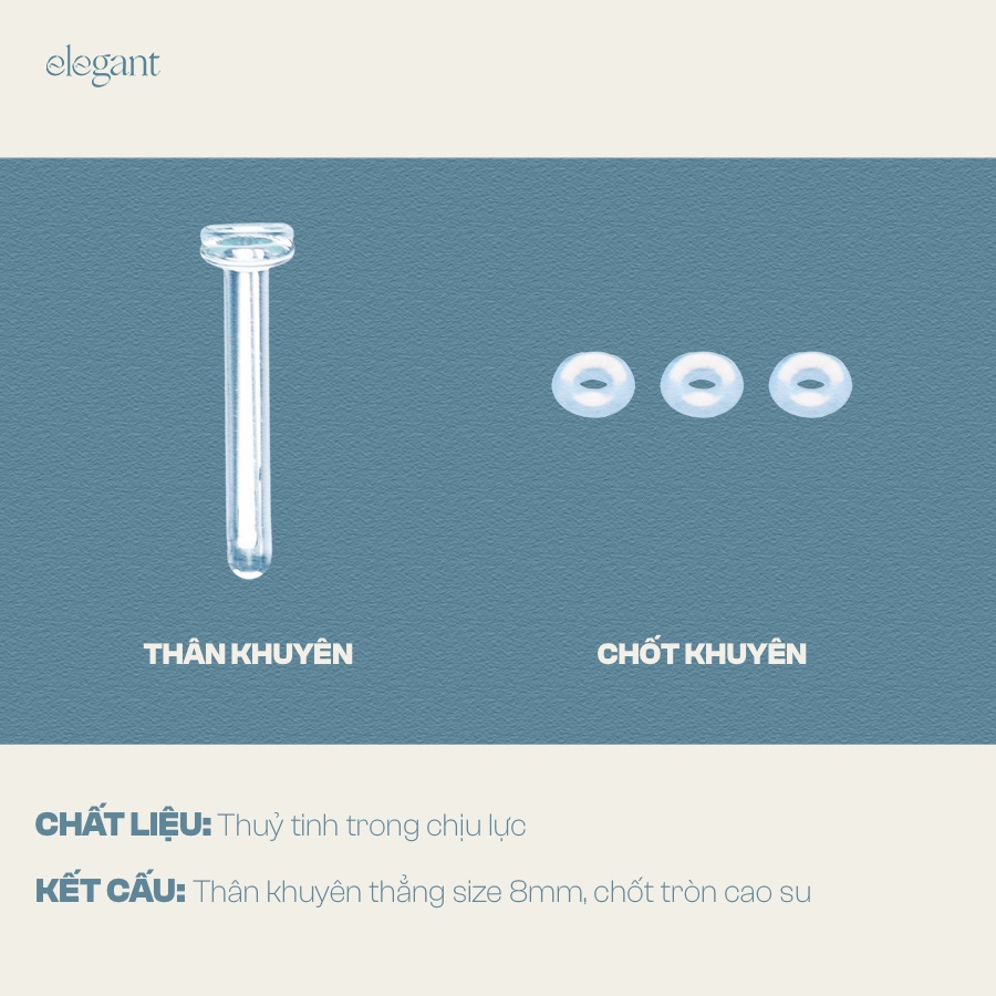 Khuyên tai trong suốt thuỷ tinh Perfect Glass Elegant