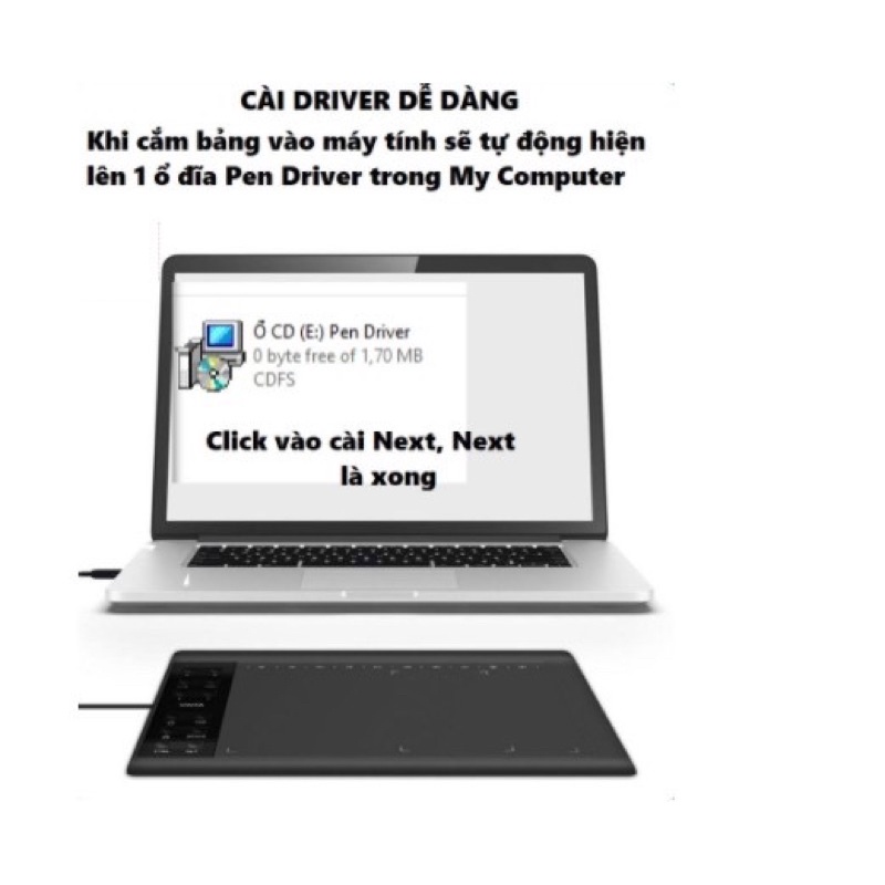 Bảng vẽ điện tử Vinsa 1060 kèm  bút  tương thích Window và Android - Phiên bản nâng cấp của Gaomon 1060