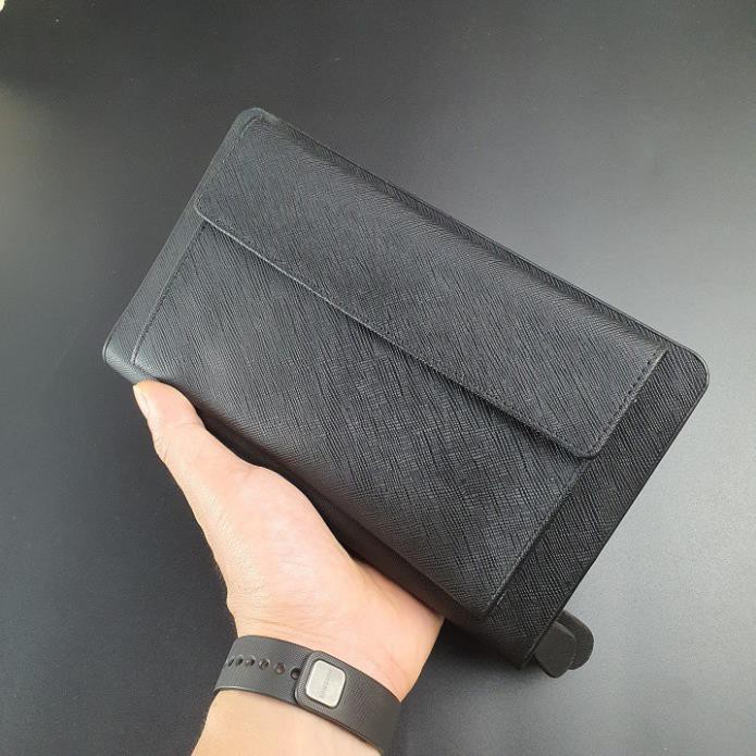 Clutch 2 ngăn kéo da Safiano, handmade, độ bền cao, thích hợp làm quà tặng