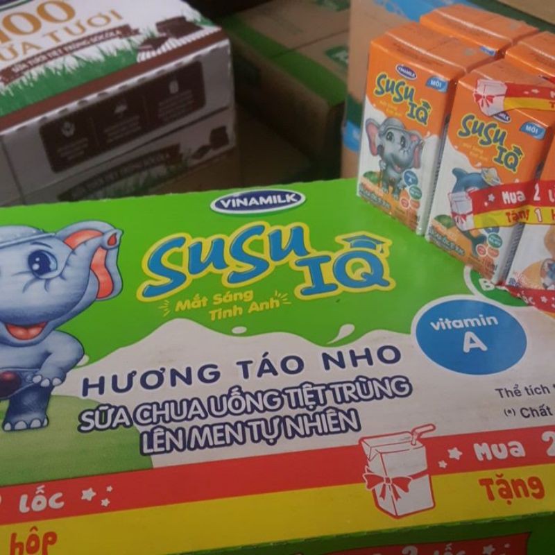 Thùng sữa susu 110ml cam, dâu, nho táo