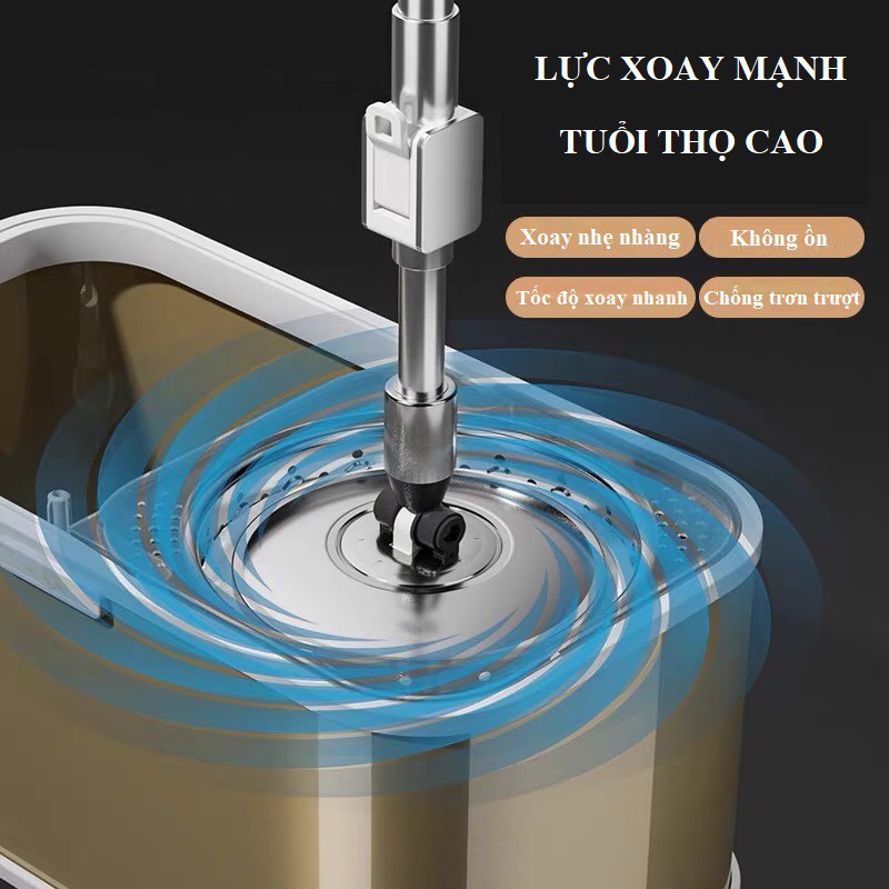 CHỔI LAU NHÀ THÔNG MINH 360 ĐỘ - INOX 304 CAO CẤP KHÔNG GỈ - CÂY LAU NHÀ CHẾ ĐỘ TỰ VẮT