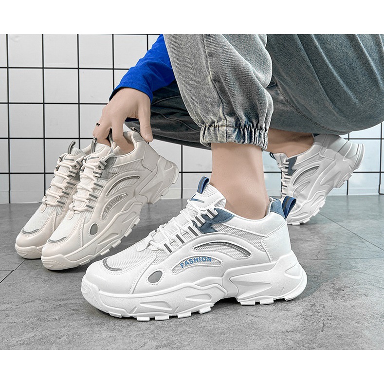 Giày Thể Thao Nam 2023 mẫu mới xu hướng mới chất liệu da mềm tăng chiều cao 5cm k102