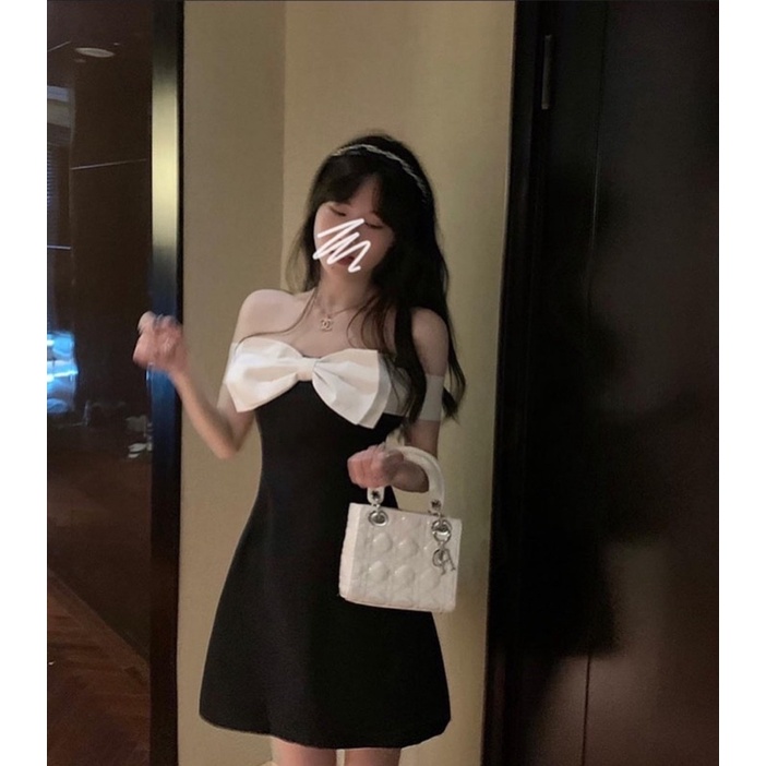 RINNEE DRESS/ ĐẦM CÚP NGỰC HOẠ TIẾT NƠ CHẤT LIỆU TAFTA