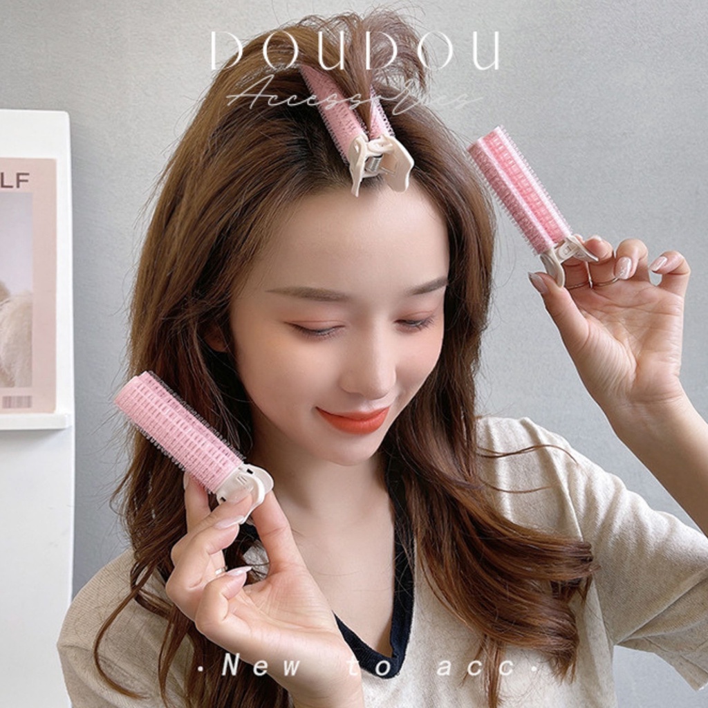 Kẹp phồng chân tóc mái Hàn Quốc DOUDOU Lô uốn tóc mái tự dính tạo được nhiều kiểu tóc thời trang JF013