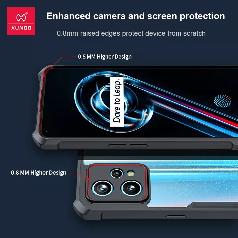 Ốp lưng XUNDD Oppo Realme 9 Pro chống sốc lưng trong viền màu chống ố vàng bảo vệ camera