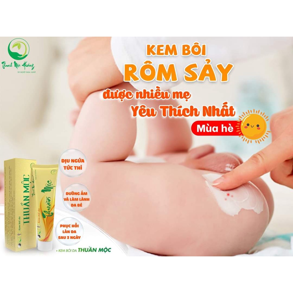 Combo Thuần mộc bôi da kem bôi da thuần mộc chàm sữa THANH MỘC HƯƠNG chính hãng 16g