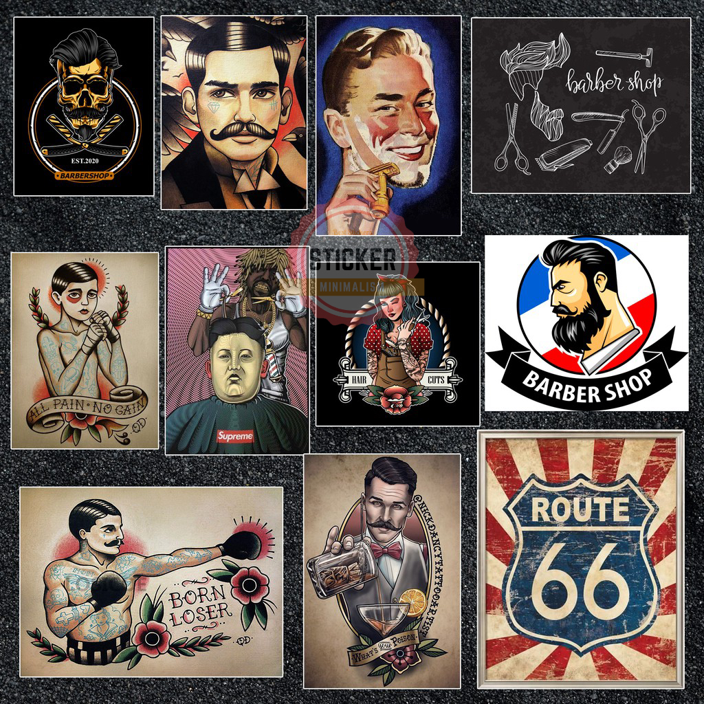 Sticker Barber chống nước sticker dán laptop, điện thoại, đàn guitar, mũ bảo hiểm