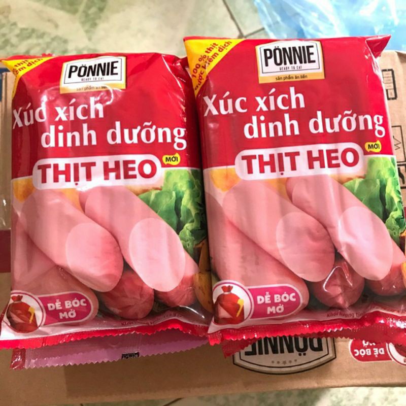 Xúc xích dinh dưỡng thịt heo Ponnie gói 105g / 210g