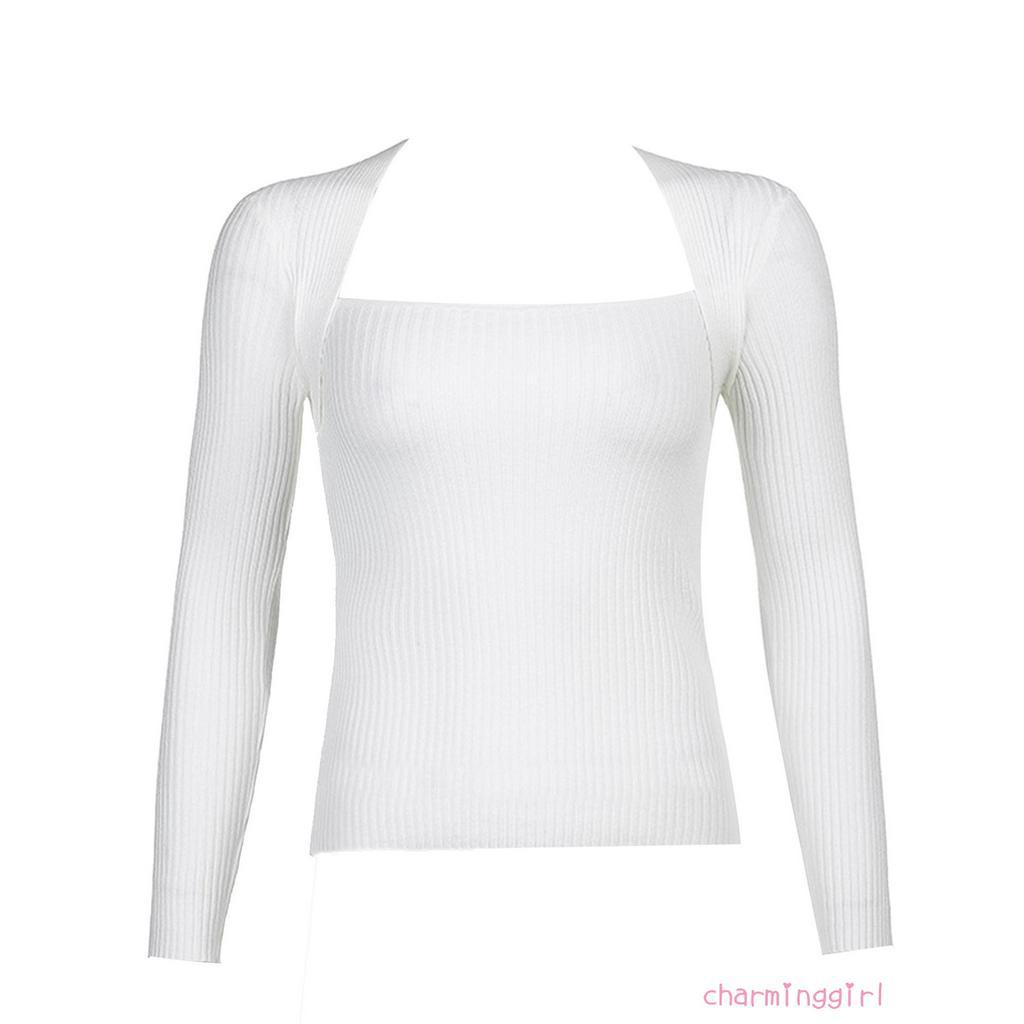 Áo Dệt Kim Nữ Tay Dài Màu Trơn Thời Trang