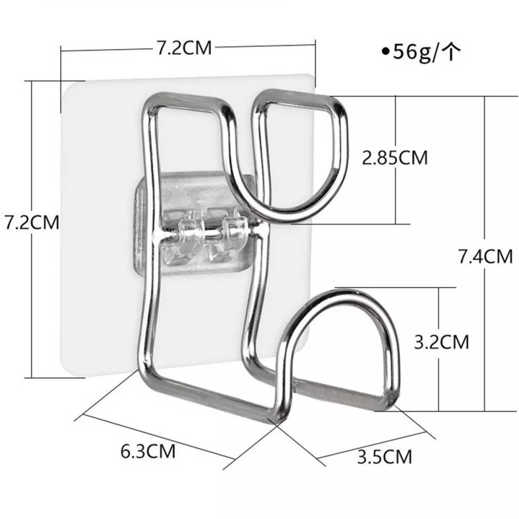 Móc Inox Dán Tường Treo Thau Chậu Treo Đồ Nhà Bếp, Nhà Tắm