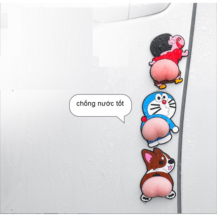 Miếng Dán PVC LOẠI TỐT Hình Mông Bằng Silicon Hoạt Hình [Trang Trí Xe Hơi, Điện Thoại, Chống Va Đập..]
