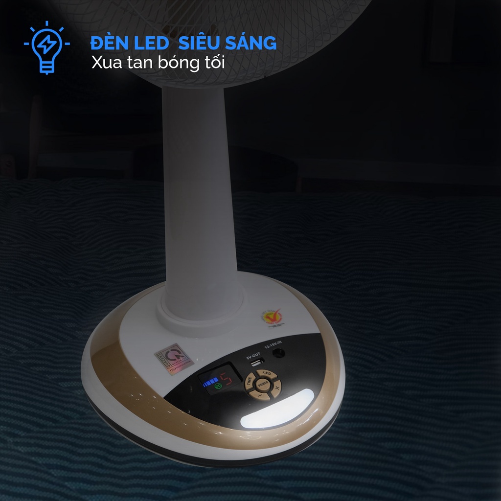 Quạt sạc tích điện để bàn AC&DC 16 inch Honjianda FL416