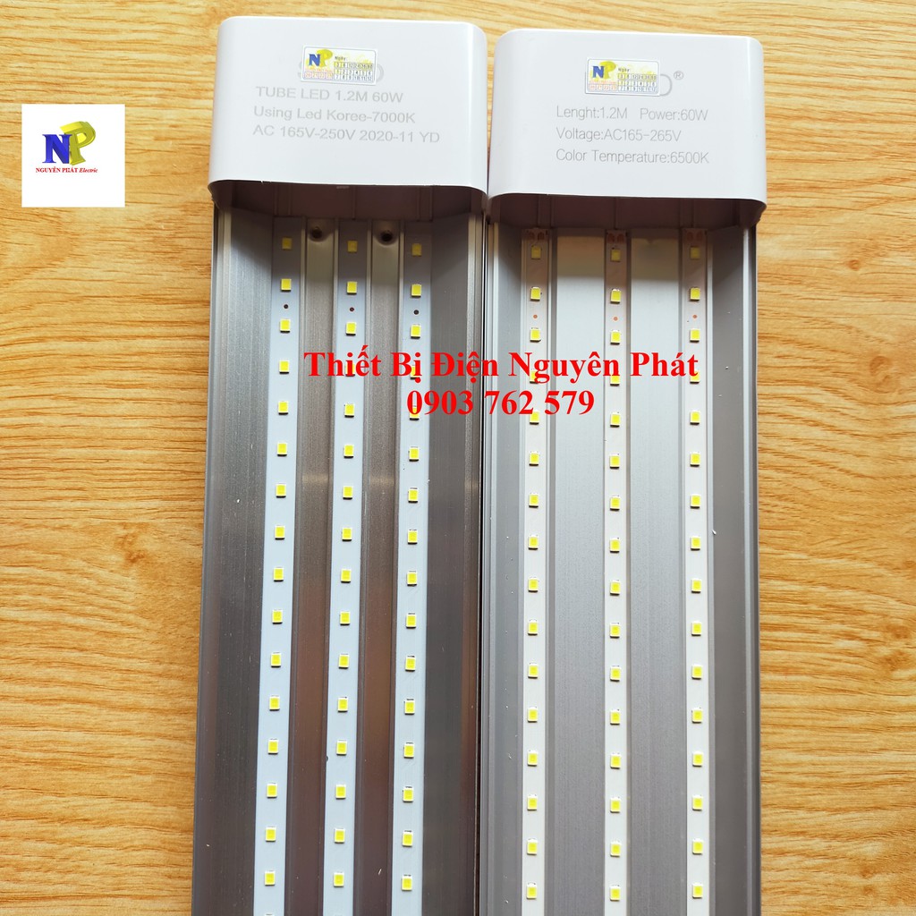 Tuýp LED bán nguyệt 1.2m 60w đầu Vuông Siêu sáng tiết kiệm điện