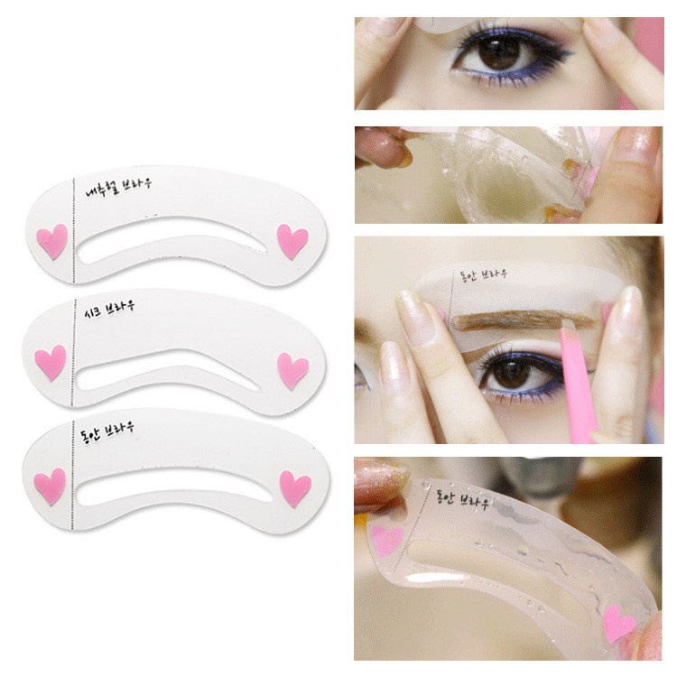 Set 3 khuôn hỗ trợ vẽ lông mày tiện dụng