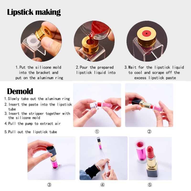 Khuôn làm son môi sửa chữa silicone tại nhà tiện lợi