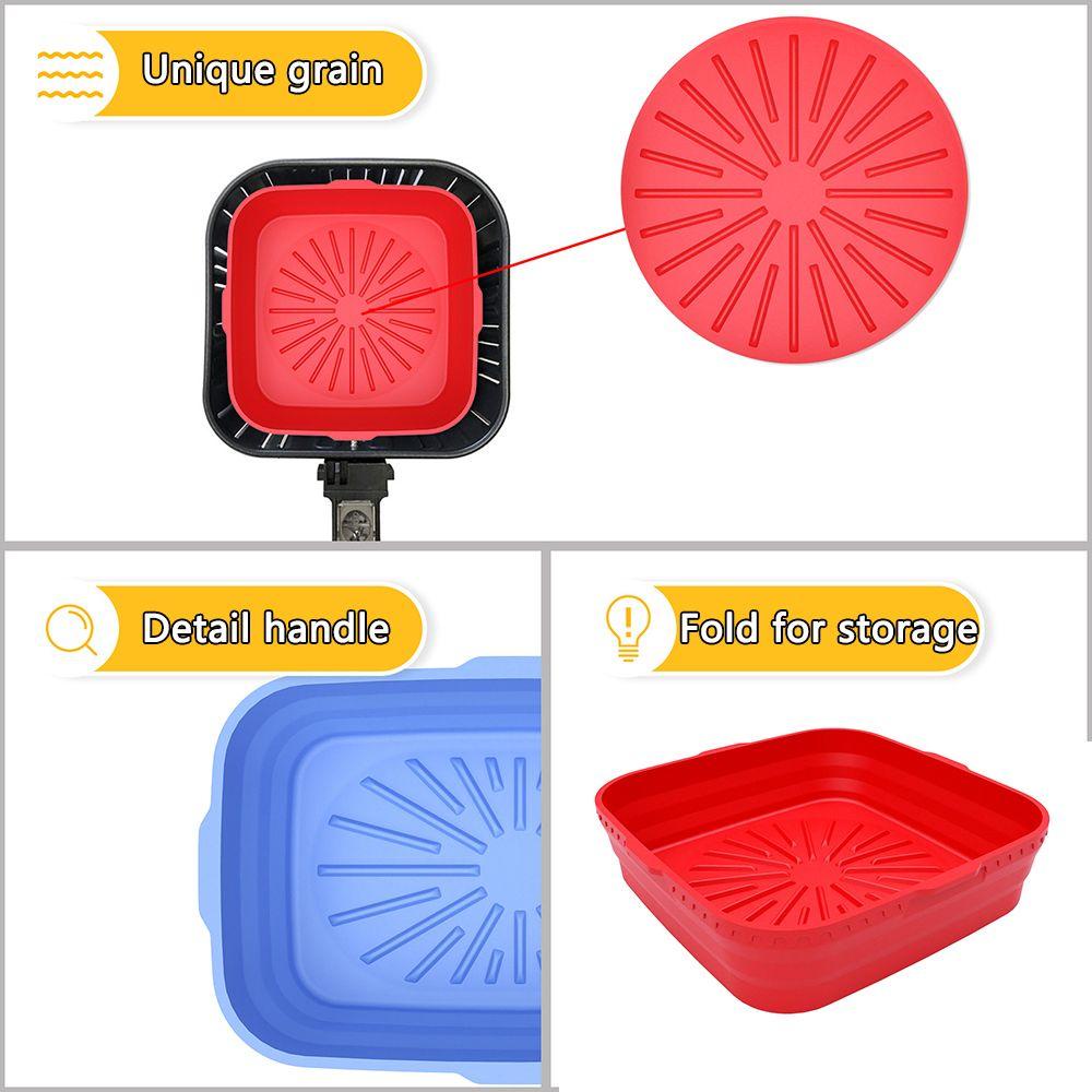 YVE Giỏ Silicon Mềm Hình Vuông Có Thể Tái Sử Dụng Đựng Bánh Pizza