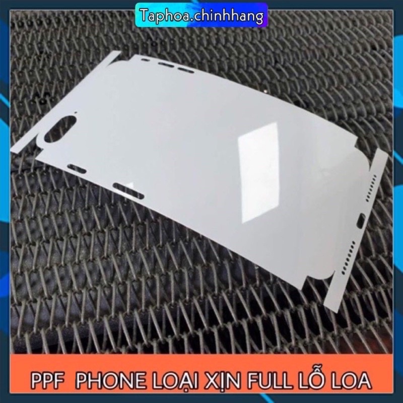 Miếng dán dẻo Ppf full lỗ loa dành cho Iphone , 2 loại trong và nhám, bảo vệ mặt lưng điện thoại