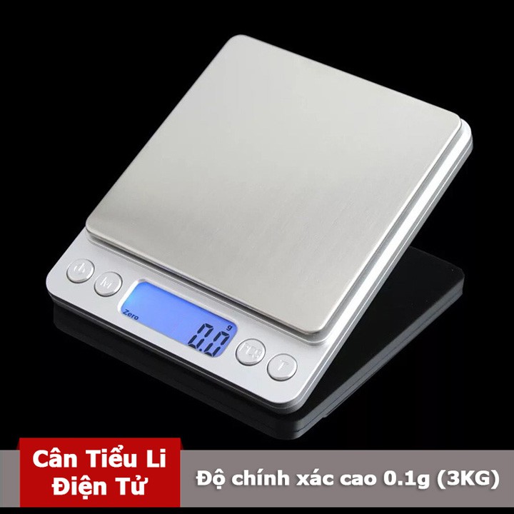 Cân (3kg) tiểu li điện tử trang sức, nhà bếp độ chính xác cao 0.1g - 3000g