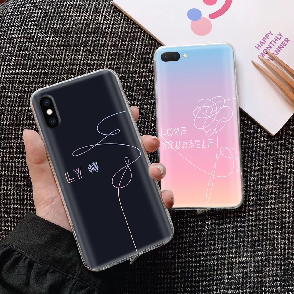 Ốp Lưng Dẻo Trong Suốt Họa Tiết Chữ Fake Love Yourself Cho Iphone 8 7 6s 6 Plus 5 5s Se 5c 4 4s Va16