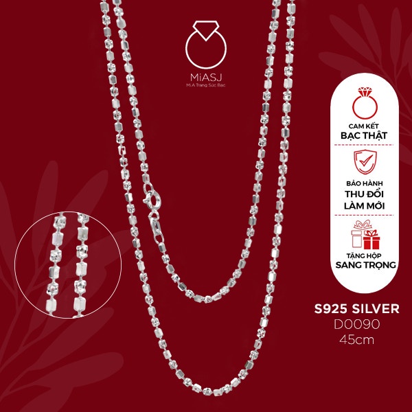 Dây chuyền xoắn nữ bạc Ý S925 MiASJ móc máy siêu sáng nhiều kiểu thời trang cao cấp sang trọng